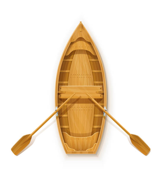 istock Wooden boat with paddles for fishing. 1092314142