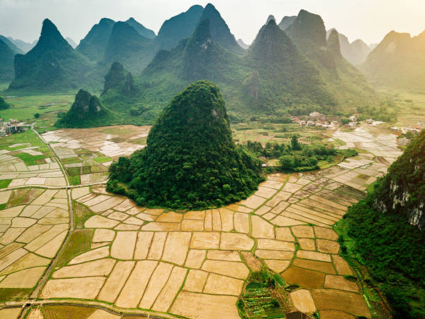 istock Rice fields scenery karst landscape of Guilin, China 1092314460