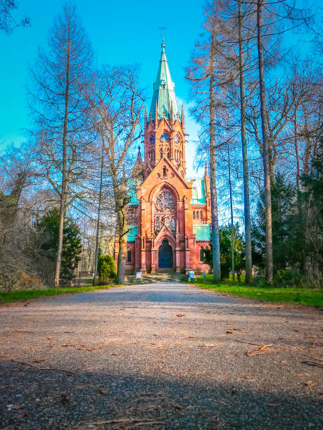 Church in the forest in Waldstadt, Karlsruhe, Germany Großherzogliche Grabkapelle in Waldstadt neighborhood in Karlsruhe city in the Schwarzwald or Black Forest in the southwest of Germany karlsruhe durlach stock pictures, royalty-free photos & images