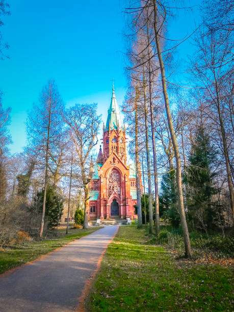 Church in the forest in Waldstadt, Karlsruhe, Germany Großherzogliche Grabkapelle in Waldstadt neighborhood in Karlsruhe city in the Schwarzwald or Black Forest in the southwest of Germany karlsruhe durlach stock pictures, royalty-free photos & images