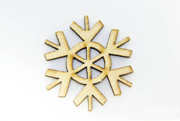 istock Wooden Snowflake Isolated Over the White Background. 1092320634