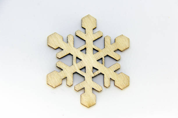 istock Wooden Snowflake Isolated Over the White Background. 1092320652