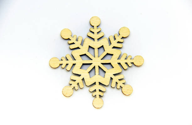 istock Wooden Snowflake Isolated Over the White Background. 1092320656