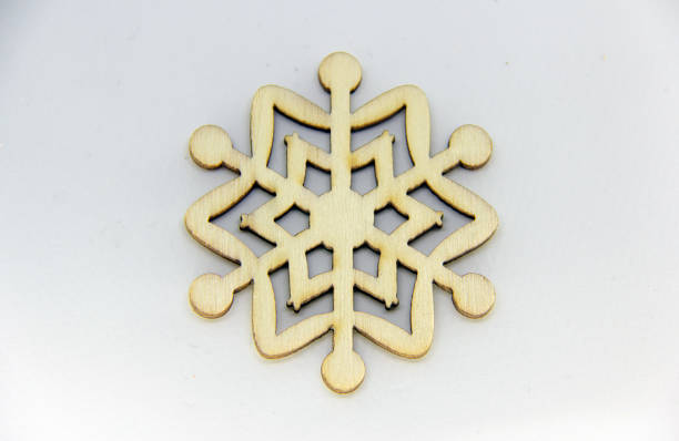 istock Wooden Snowflake Isolated Over the White Background. 1092320678