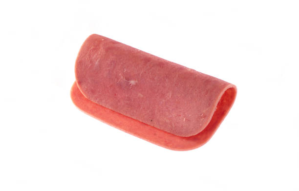 istock Smoked sausage salami on white background. 1092324978