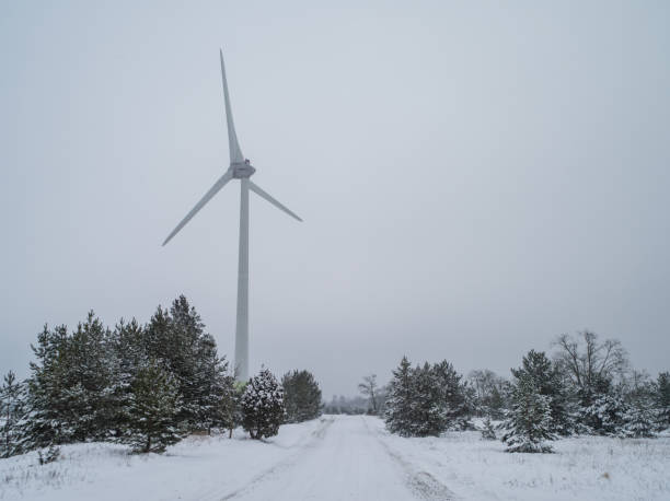Wind Turbine, Snow, Winter, Storm, Wind Power, snow covered landscape, winterroad,