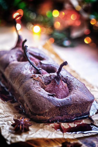 istock Pear chocolate cake  with mulled wine glaze 1092334270