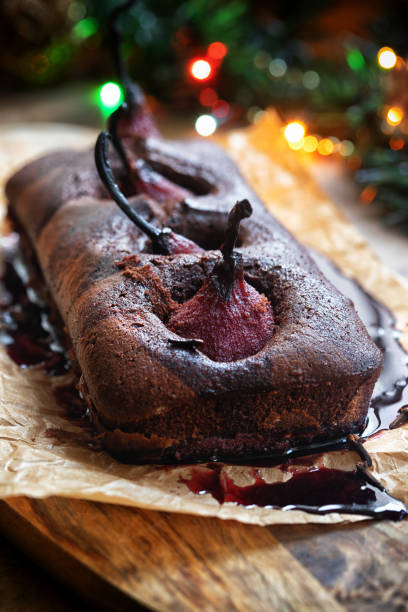 istock Pear chocolate cake  with mulled wine glaze 1092334480