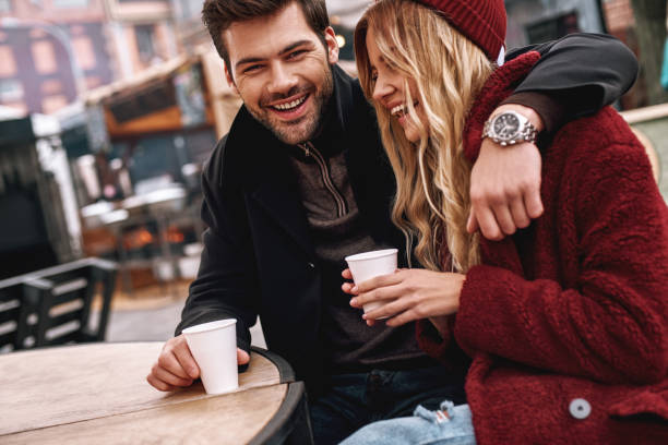 istock Young couple are speaking while drinking hot beverage, tea or coffee. 1092345810
