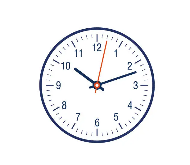 Vector illustration of Clock face showing time