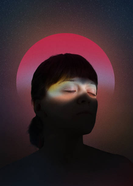 istock Women in dream with light mask 1092351622