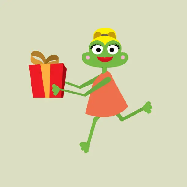 Vector illustration of Cute Frog Mascot Illustration Vector