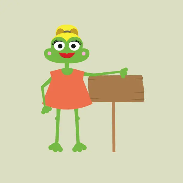 Vector illustration of Cute Frog Mascot Illustration Vector