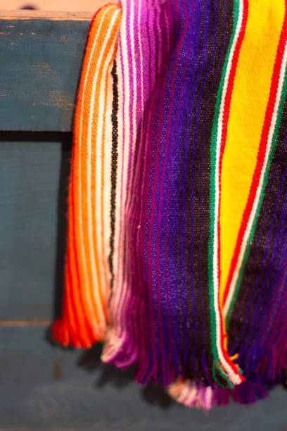 istock Traditional Vibrant Mexican Striped Wool Blanket 1092361146