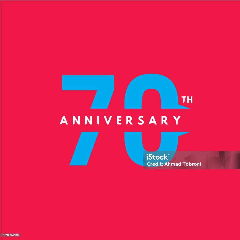 70 Year Anniversary Vector Template Design Illustration Anniversary stock vector