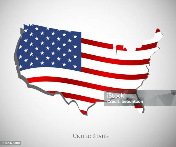 United States Of America Map Usa Vector Independence Day Background Stock Illustration - Download Image Now