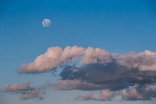 Full Moon in the early afternoon through clouds
