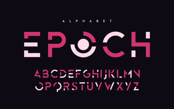 Stylized uppercase letters, alphabet, typeface, font, typography Stylized uppercase letters, alphabet, typeface, font typography Vector illustration cool logo stock illustrations