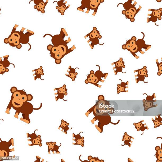 Monkey Texture Pattern Monkey Seamless Pattern Stock Illustration - Download Image Now ...