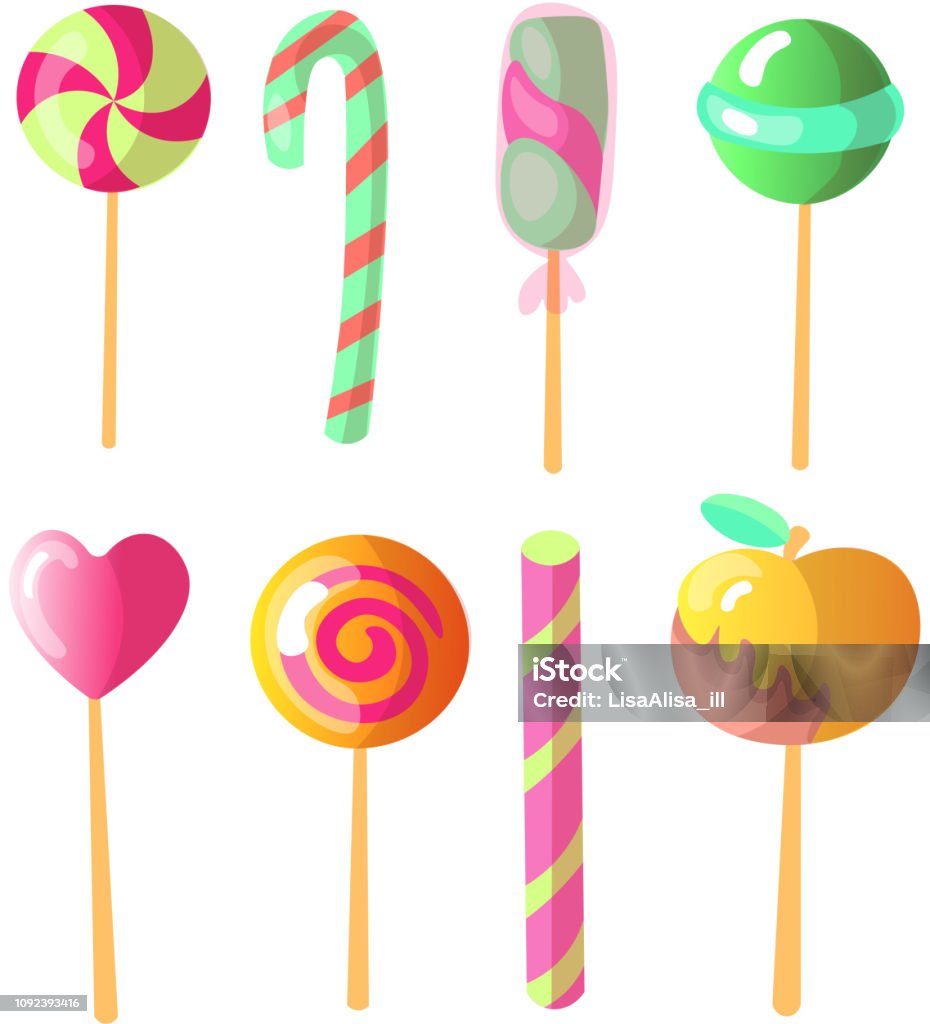 Tập Hợp Các Viên Candies Vector Sáng Bộ Kẹo Mút Đầy Màu Sắc Minh ...