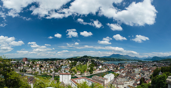 Panorama of Lucerne from Château Gütsch.