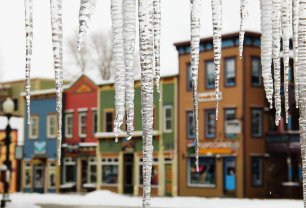 Icicles in Colorful Colorado Town