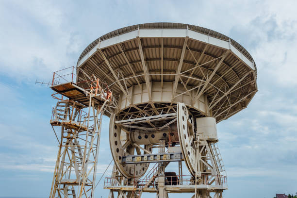 istock Old rusty abandoned radio telescope satellite dish 1092413694