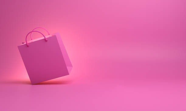 istock Empty pink shopping bag in the studio lighting. 1092426862