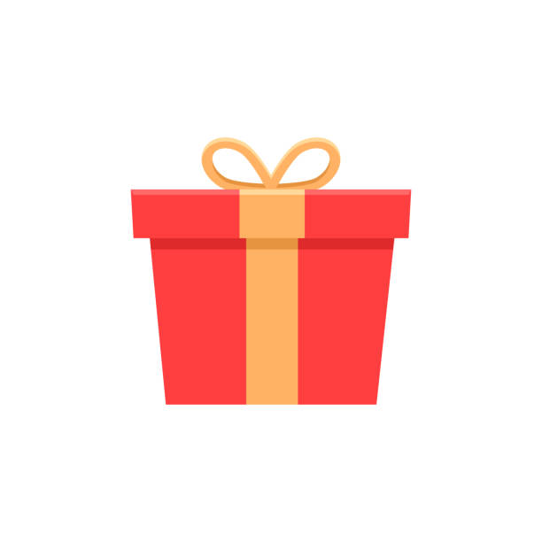 赤いギフト ボックス。ベクトル フラット アイコン イラスト誕生日、クリスマス、プロモーション、コンテスト、プレゼント、マーケティングのためのマーケティング戦略を勝つために入力 - クリスマスプレゼント イラスト点のイラスト素材／クリップアート素材／マンガ素材／アイコン素材
