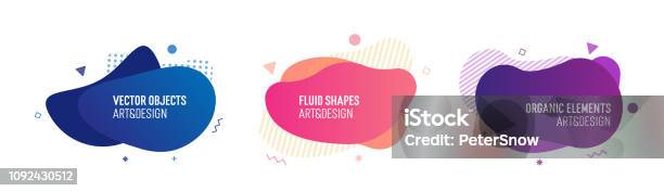 Set Of Trendy Colorful And Glowy Fluid Shapes Vector Geometric Template Elements For Your Own Projects Stock Illustration - Download Image Now