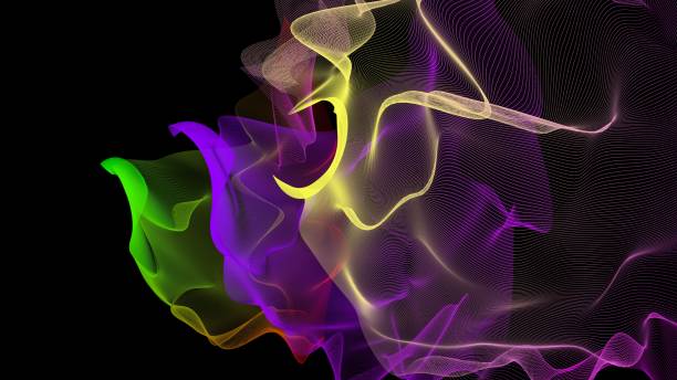 istock Luminous energy swirling aurora lines over a black background 1092438326