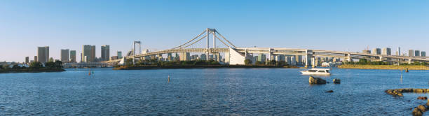 istock Tokyo Skyline with Rainbow bridge at sunset 1092472074