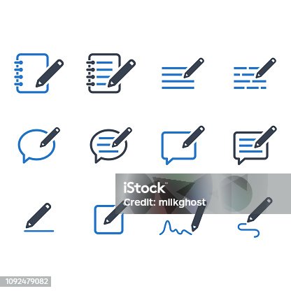 istock Writing a Note Icons 1092479082
