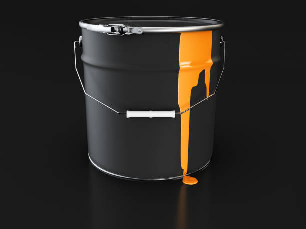 istock 3d Illustration of painted bucket a white backdrop. 1092495680
