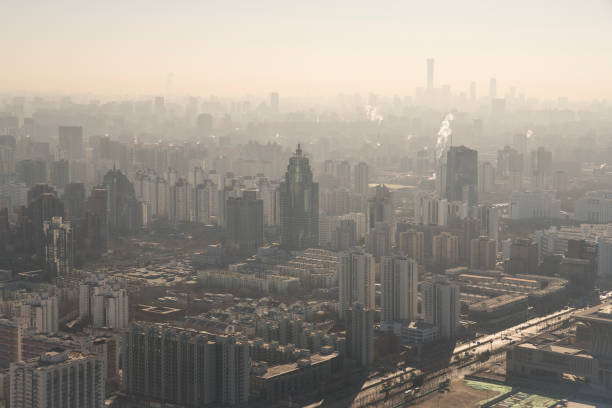pollution - beijing air pollution china smog photos et images de collection
