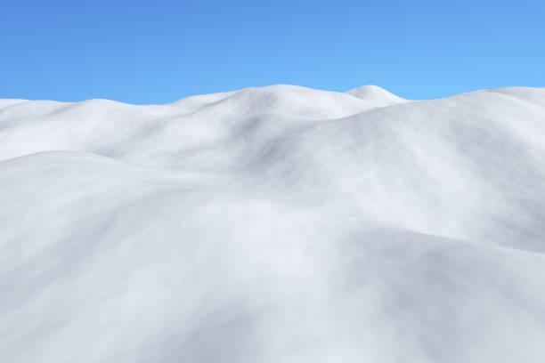 istock White snowy field with hills, winter landscape 1092516322
