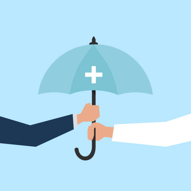 Protection and security umbrella Health insurance and protection concept life insurance stock illustrations