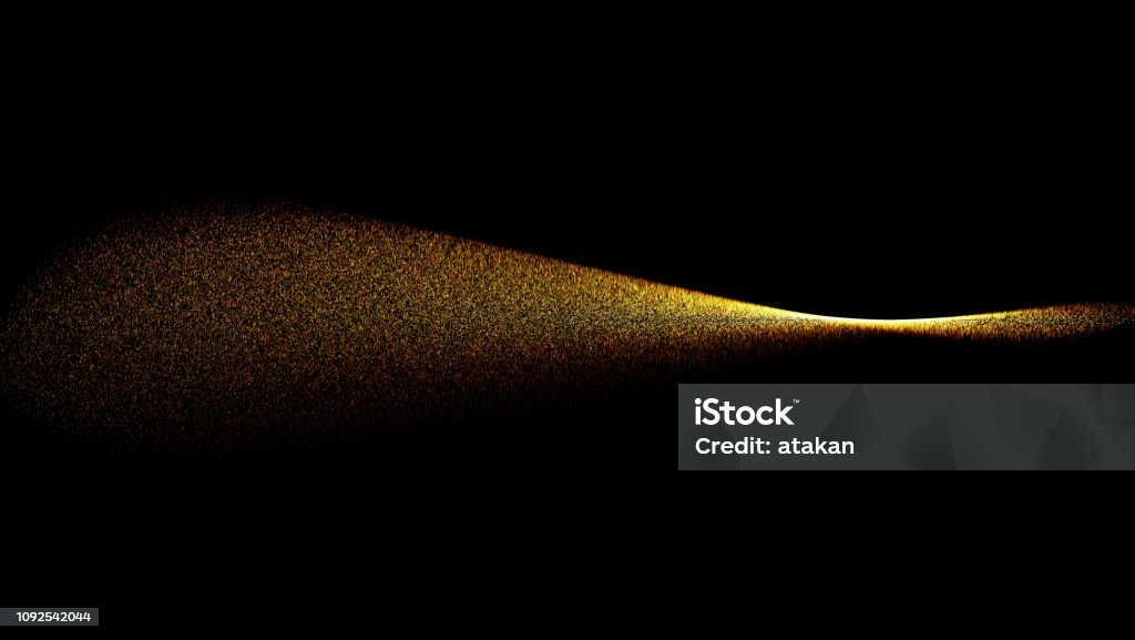 Abstracta fondo de oro de la onda de renderizado 3D - Foto de stock de Oro - Metal libre de derechos
