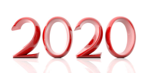 istock New year 2020, red digits, isolated on white background. 3d illustration 1092544072