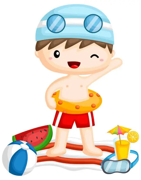 Vector illustration of Beach Boy