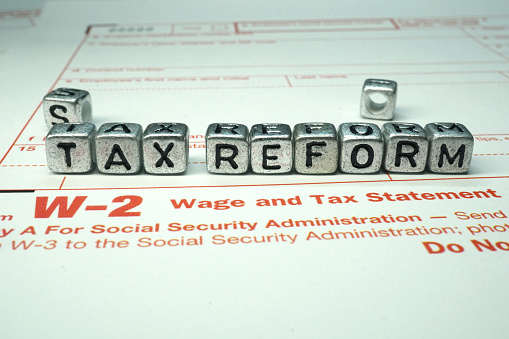 close up shot of tax block letters