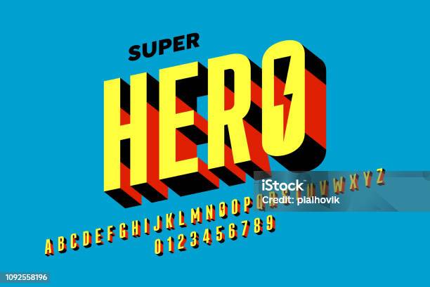 漫画のスタイルのフォントのデザイン - スーパーヒーローのベクターアート素材や画像を多数ご用意 - スーパーヒーロー, 書体, ヒーロー