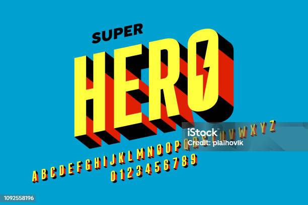 Comics Style Font Design Stock Illustration - Download Image Now - Superhero, Typescript, Heroes