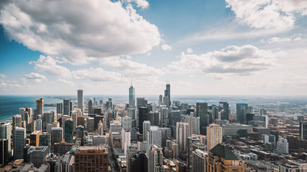 Aerial view of downtown Chicago