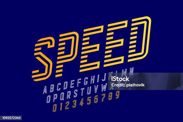 Speed Style Names Speed Style Font Stock Illustration - Download Image Now - Agility ...