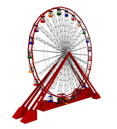Computer generated 3D illustration with a ferris wheel isolated on white background