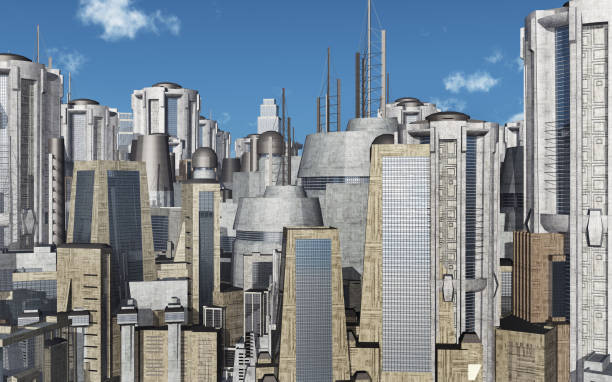 istock Cityscape with futuristic skyscrapers 1092587150