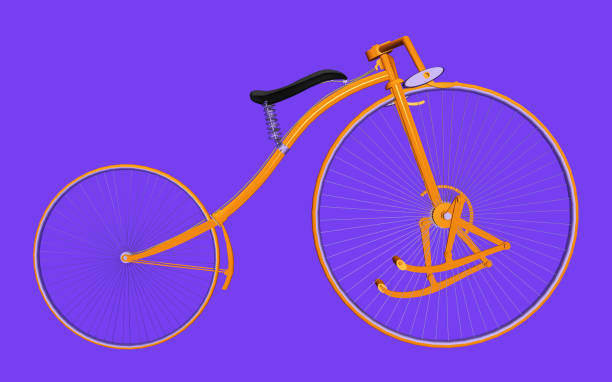 istock Treadle bicycle isolated on blue background 1092593424