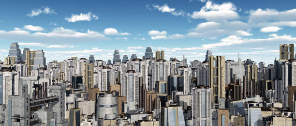 istock Cityscape with futuristic skyscrapers 1092594530