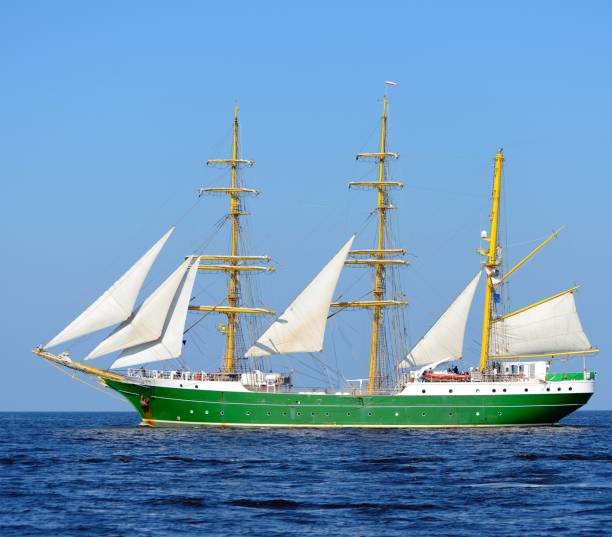 istock Sailship in the open sea on a sunny summer day 1092599422